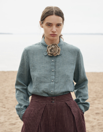 Nygårdsanna Big Pleat Trousers Wine Stripe