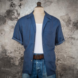 Fleurs de Bagne 50’s Shirt Short Sleeve Wabash Indigo D