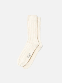 Nudie Jeans Mens Broad Rib Socks Ecru