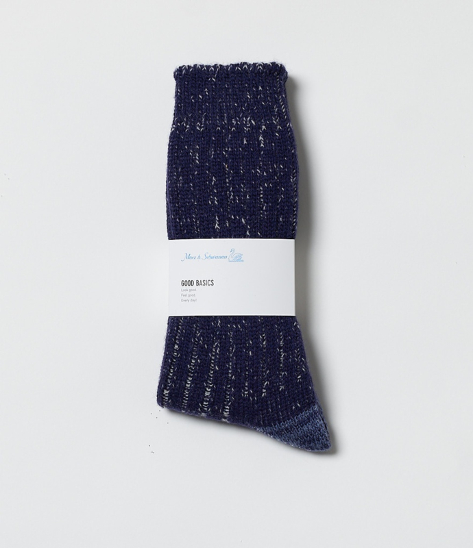 Merz b. Schwanen Merino Wool Socks Purple Blue