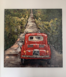 Fiat 500, schilderij van metaal