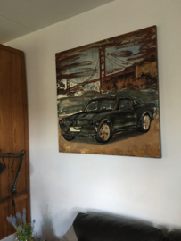 Mustang, schilderij van metaal