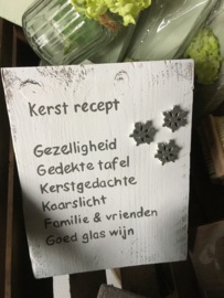 Tekstbord Kerst recept