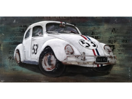 Herbie VW kever , schilderij van metaal