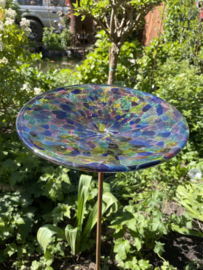 Vogelbad (27 cm) op steker, glas