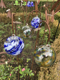 Tuinsteker bol van glas, multi color