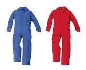 Kinderoverall rood of blauw maat