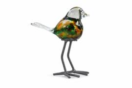 Vogel op voet, glas