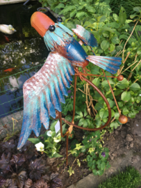 Tuinsteker blauwe vogel