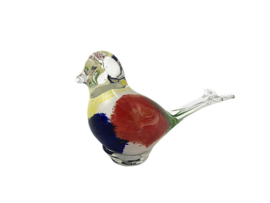 Vogel op staaf, gekleurd glas