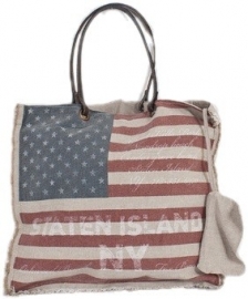 vintage stars & stripes shopper boodschappentas