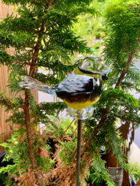 Vogel op staaf, glas