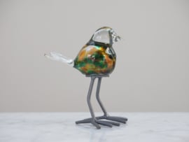 Vogel op steen (Geheel van glas!)