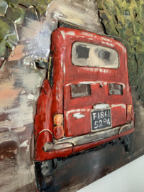 Fiat 500, schilderij van metaal