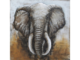 Olifant, schilderij van metaal