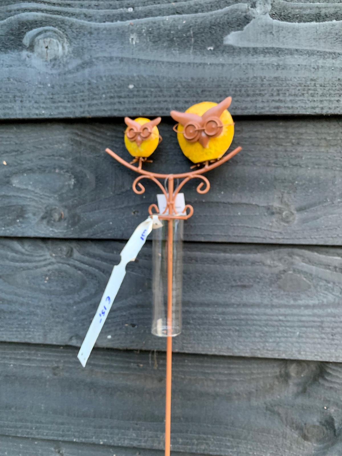 Regenmeter gele uiltjes met bril