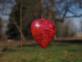 Tuinsteker hart van glas