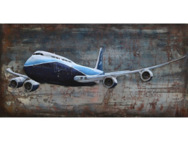 Vliegtuig, schilderij van metaal
