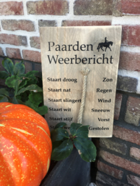 Tekstbord paarden weerbericht