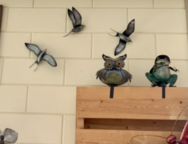 Wanddecoratie van 3 losse zwaluwen