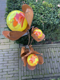 3 Bloemen met Glasbol