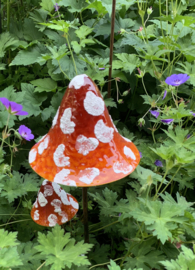 Tuinsteker paddenstoel rood/wit