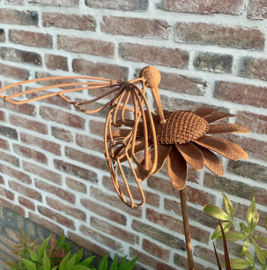 3D bloem kolibri roest