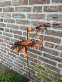 3D bloem kolibri roest