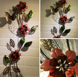 Wanddecoratie bloemen en vlinder