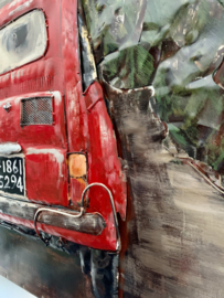 Fiat 500, schilderij van metaal