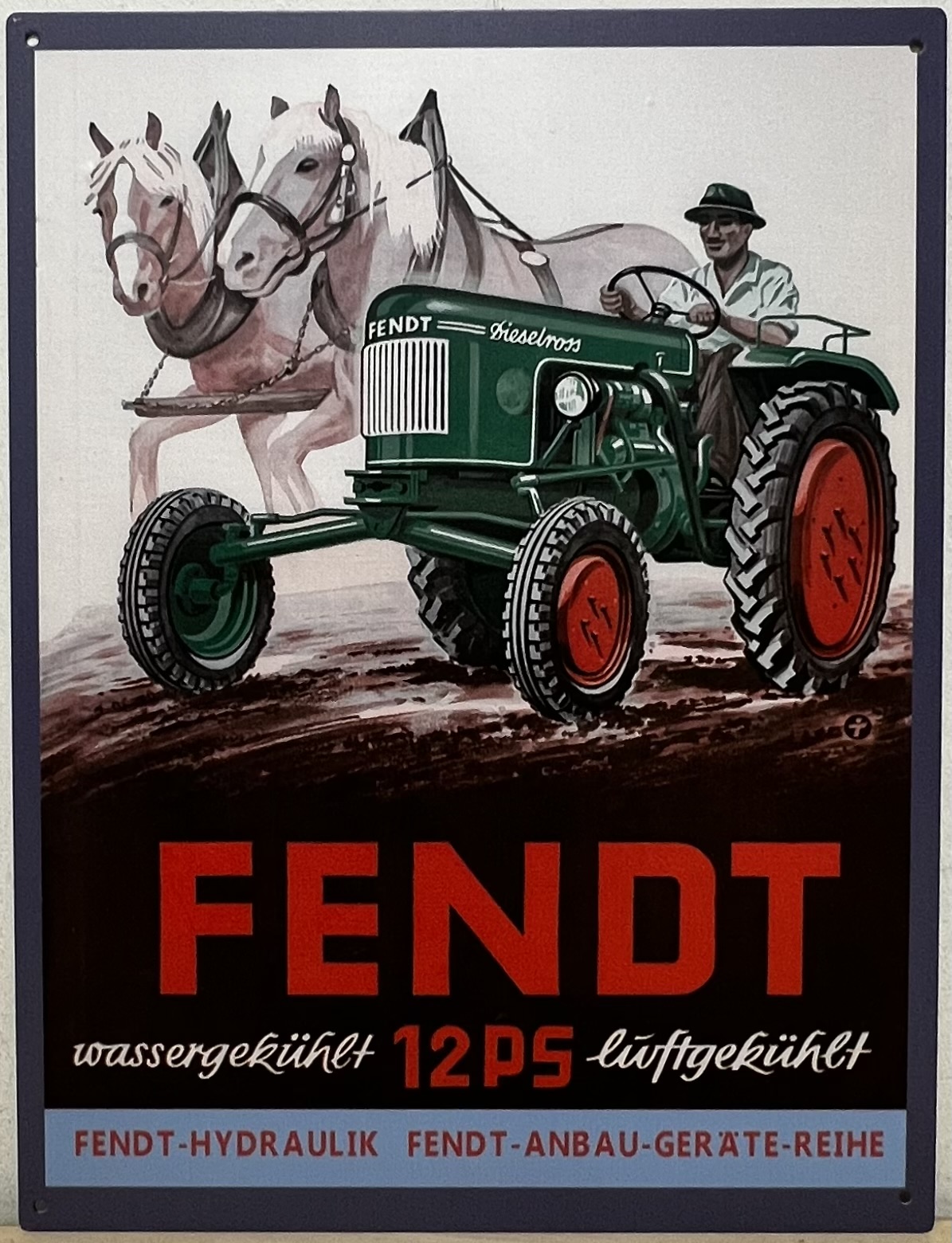 Metalen wandbord – Fendt Tractor 12PS