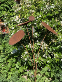 Metalen Tuinprikker Pomperblad (3 Leliebladen)