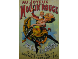 Moulin Rouge Parijs,  schilderij van metaal