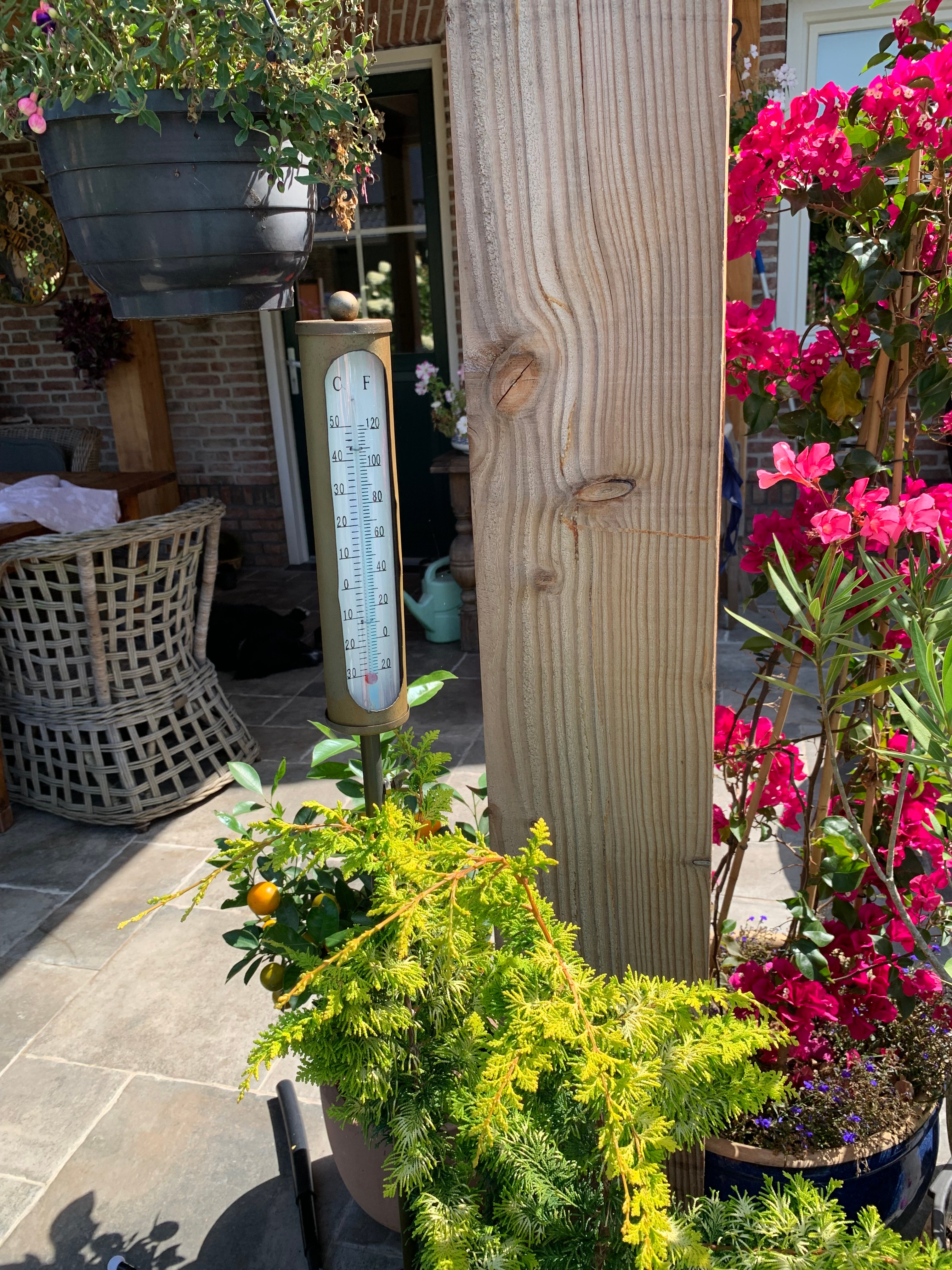 Thermometer  op steker koperlook
