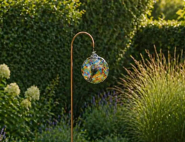 Tuinsteker bol van glas, multi color
