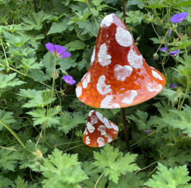 Tuinsteker paddenstoel rood/wit