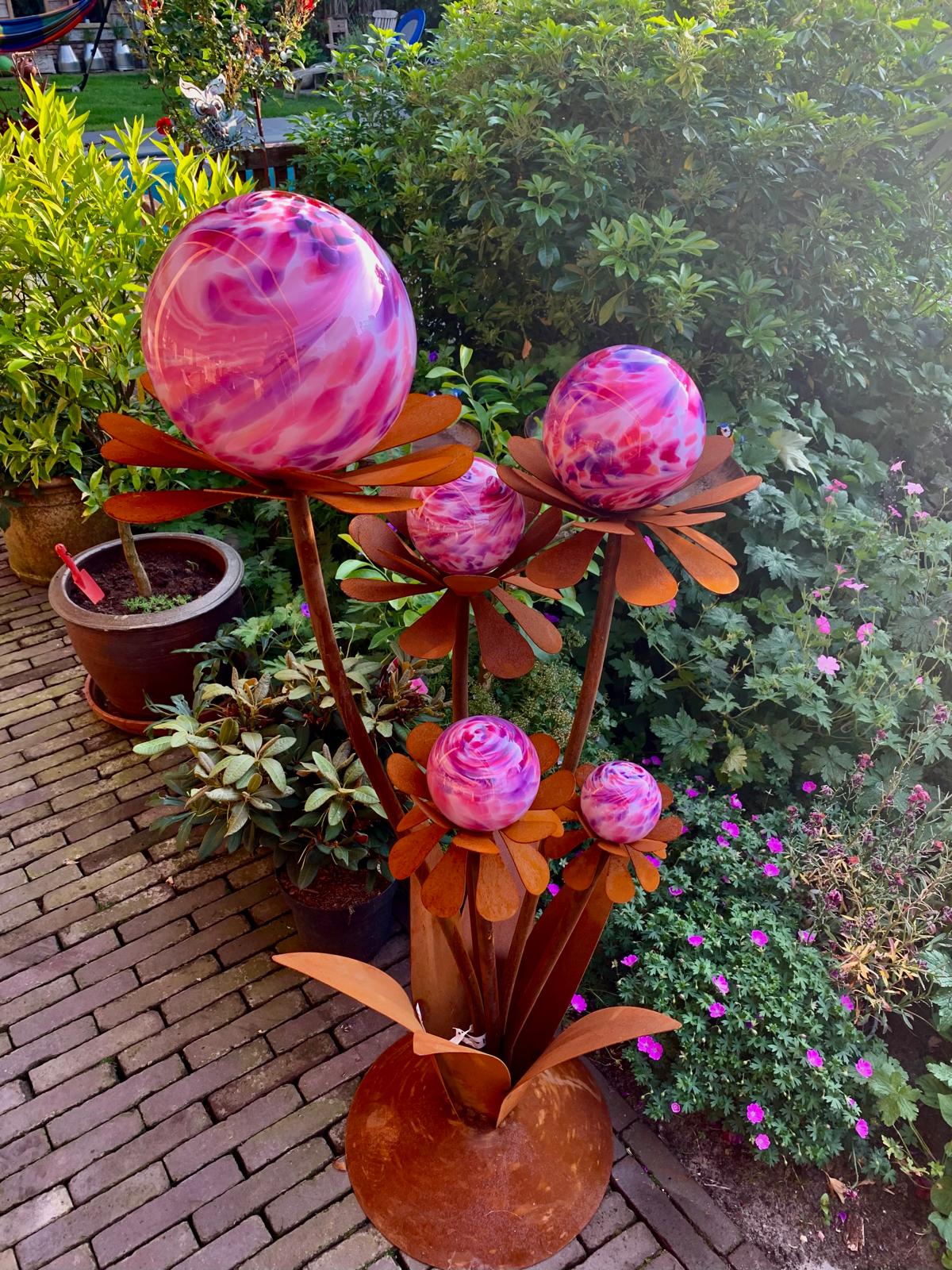 5 Bloemen met Glasbol