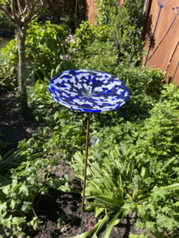 Vogelbad (27cm) op steker, glas