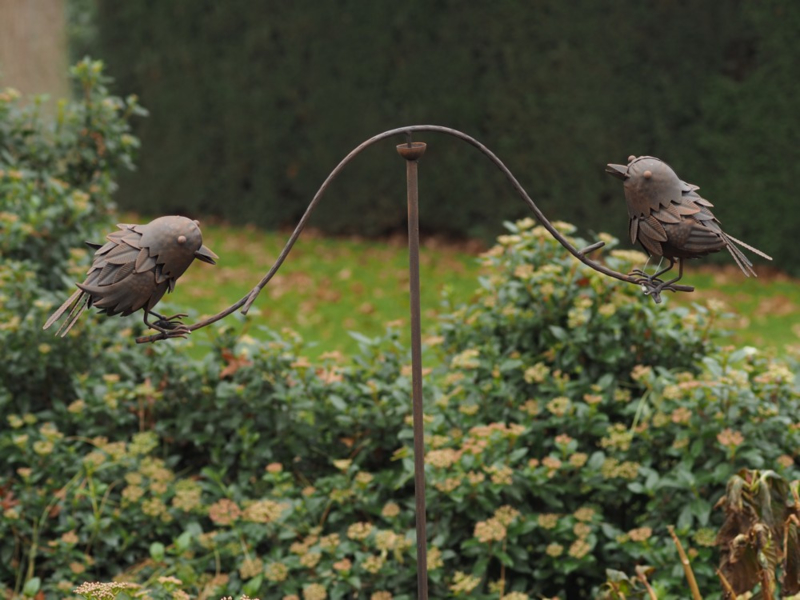 Tuinsteker windspel met 2 vogels