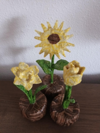 Narcis, Tulp en Zonnebloem Décopatch DIY pakket