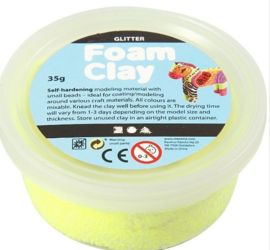 Geel glitter, 35 gram