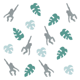 Let's go Wild Leaf and Monkey tafelconfetti - eco paper