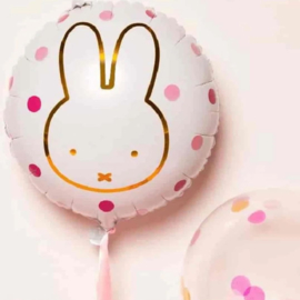 Nijntje folieballon rond roze