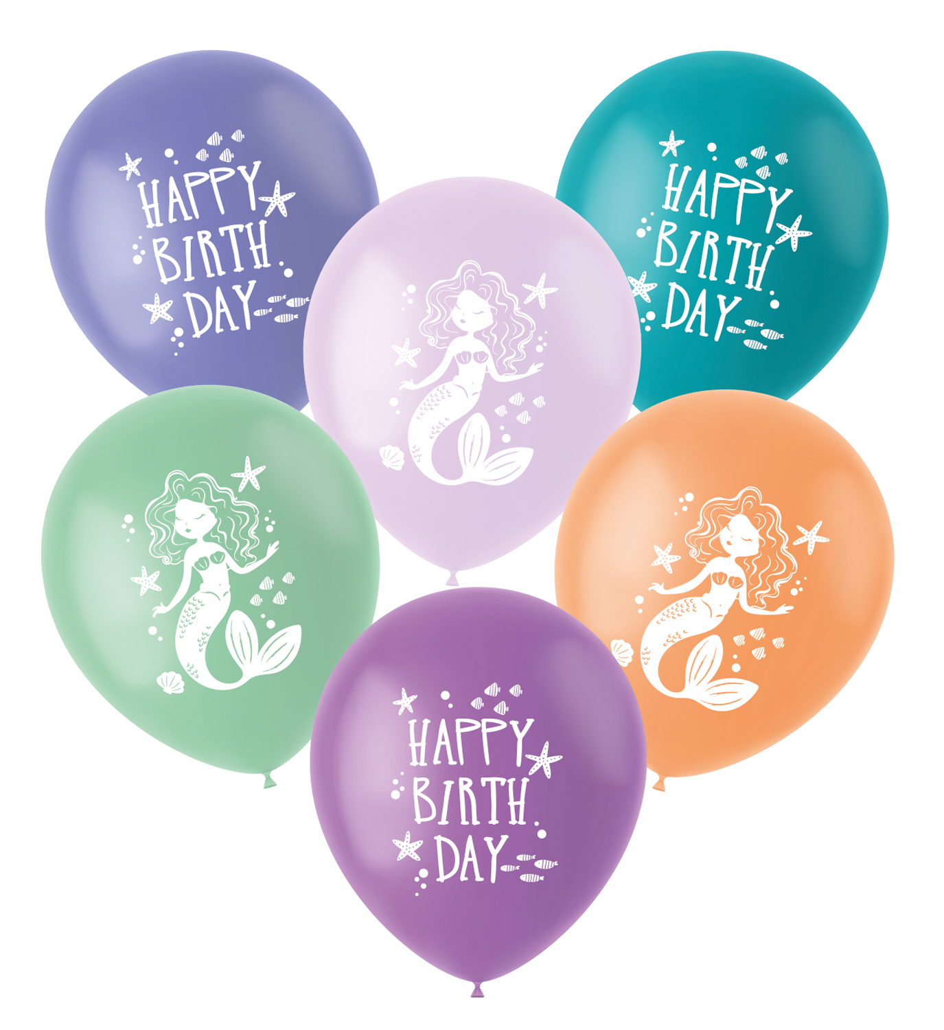 Zeemeermin ballonnen set van 6