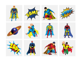 Super Helden traktatie met 3 uitdeel cadeautjes