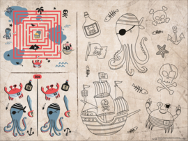 Piraten Placemats met spelletjes