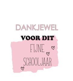 Traktatielabel Dank je wel voor dit fijne schooljaar