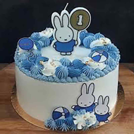 Nijntje 1e verjaardag kaarsje blauw