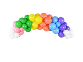 Ballonnenboog decoratie regenboog kleuren - 60 delig