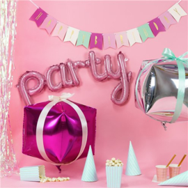 Tekst ballon Party - roze